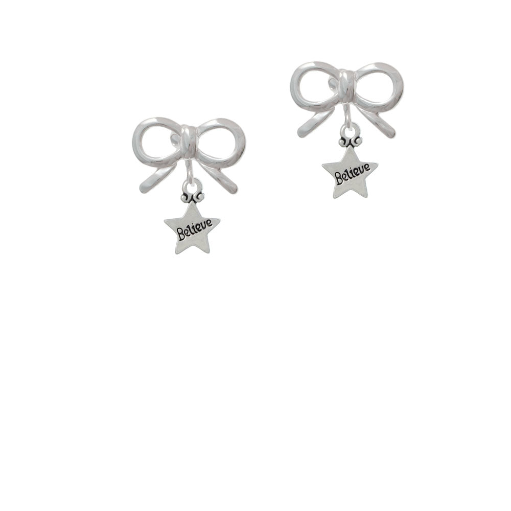 Mini Believe Star Crystal Clip On Earrings Image 9