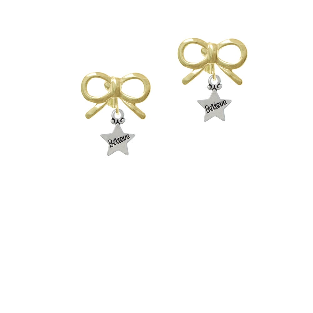 Mini Believe Star Crystal Clip On Earrings Image 10