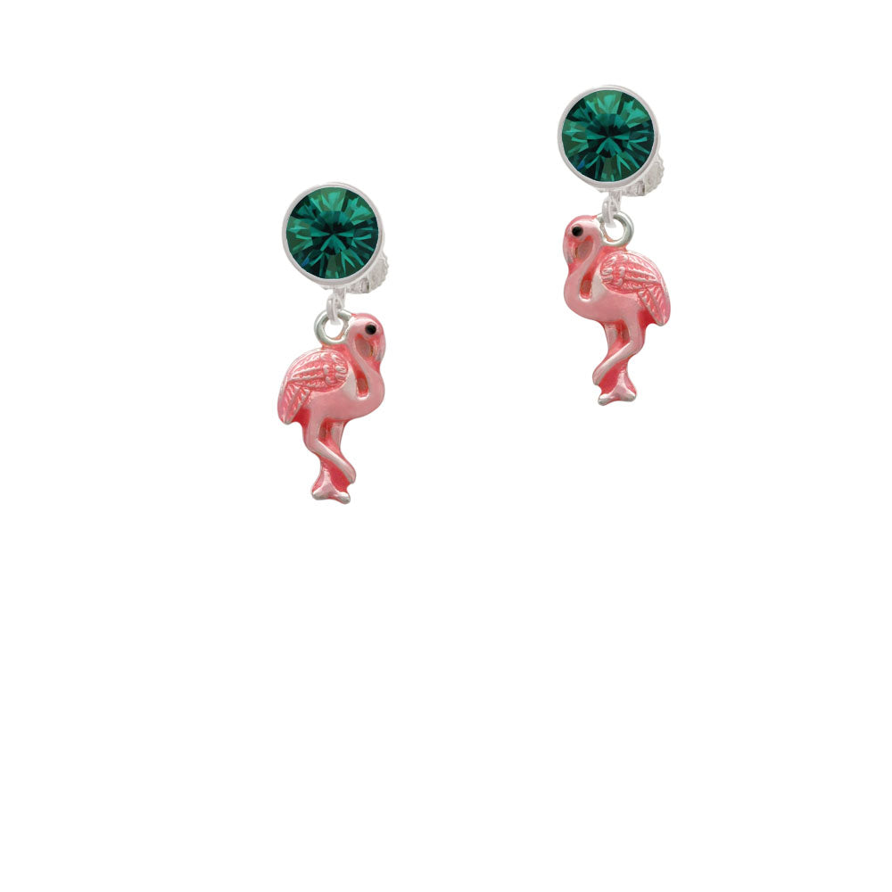 Hot Pink Flamingo Crystal Clip On Earrings Image 6