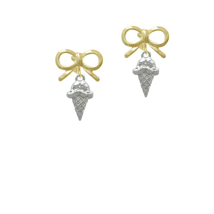 Ice Cream Cone Crystal Clip On Earrings Image 10