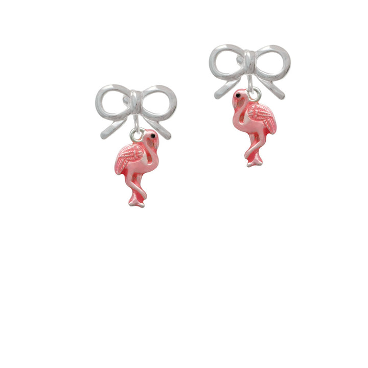 Hot Pink Flamingo Crystal Clip On Earrings Image 9