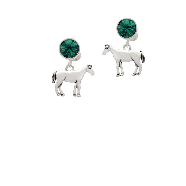 Standing Horse Crystal Clip On Earrings Image 6