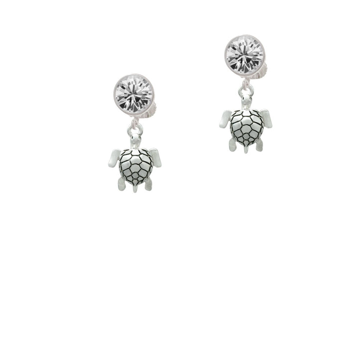 Sea Turtle Crystal Clip On Earrings Image 2