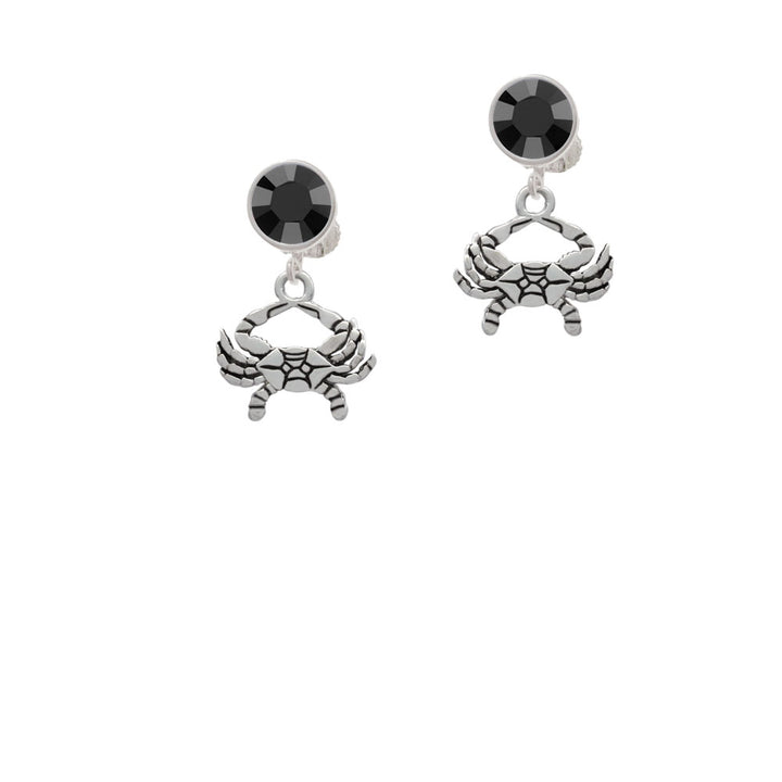 Crab Crystal Clip On Earrings Image 3