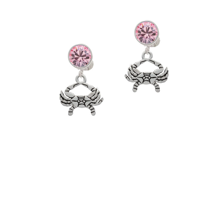 Crab Crystal Clip On Earrings Image 4