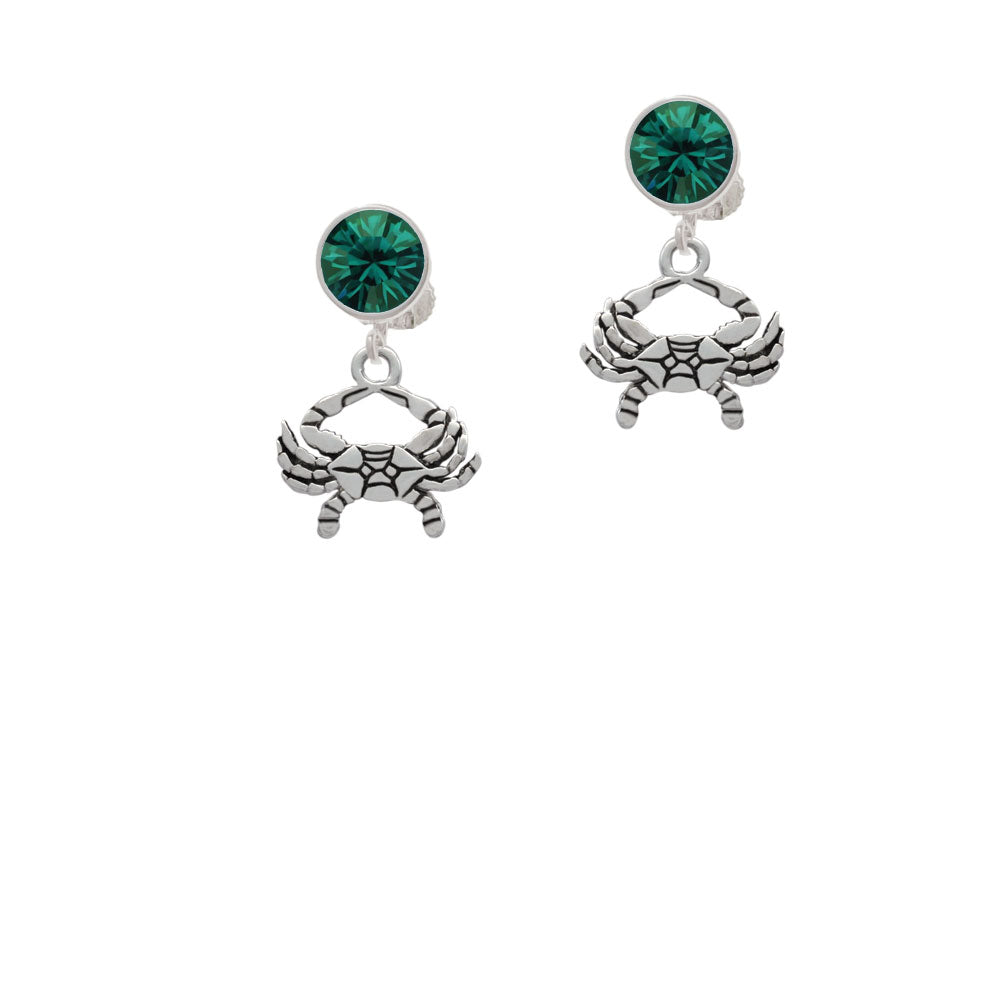 Crab Crystal Clip On Earrings Image 6