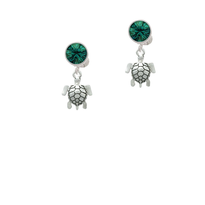 Sea Turtle Crystal Clip On Earrings Image 6