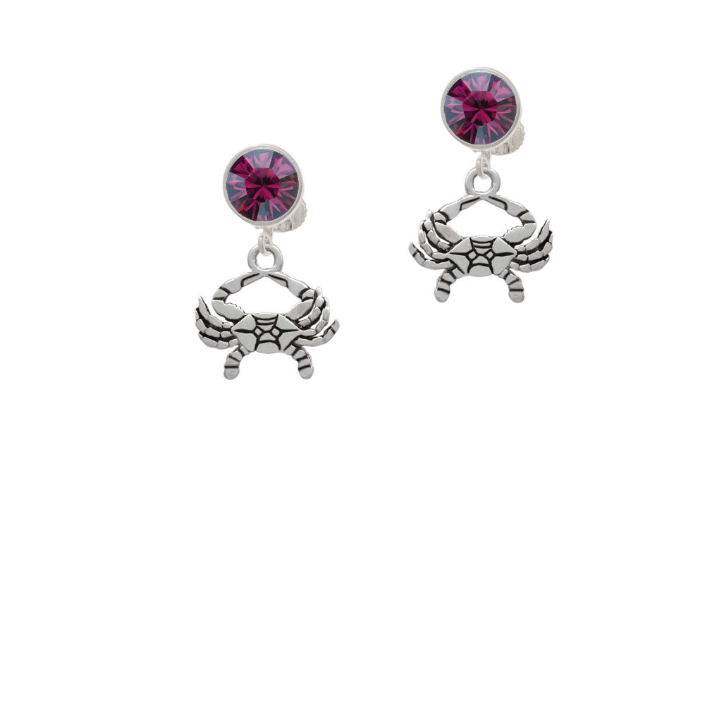 Crab Crystal Clip On Earrings Image 8