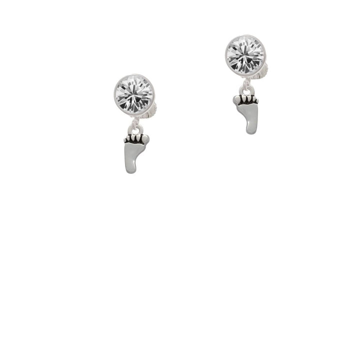 Small Bare Feet Crystal Clip On Earrings Image 1