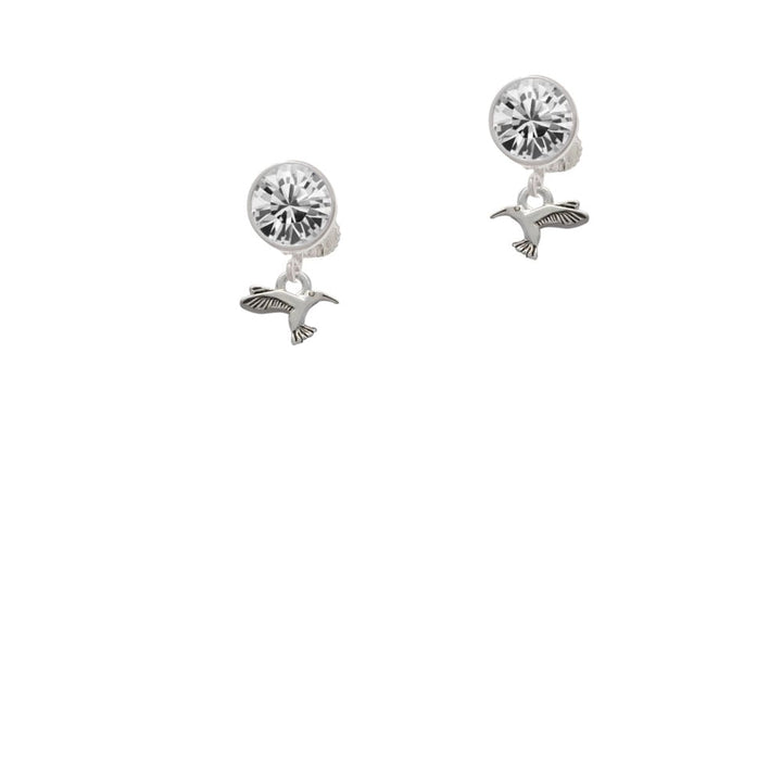 Mini Hummingbird Crystal Clip On Earrings Image 1