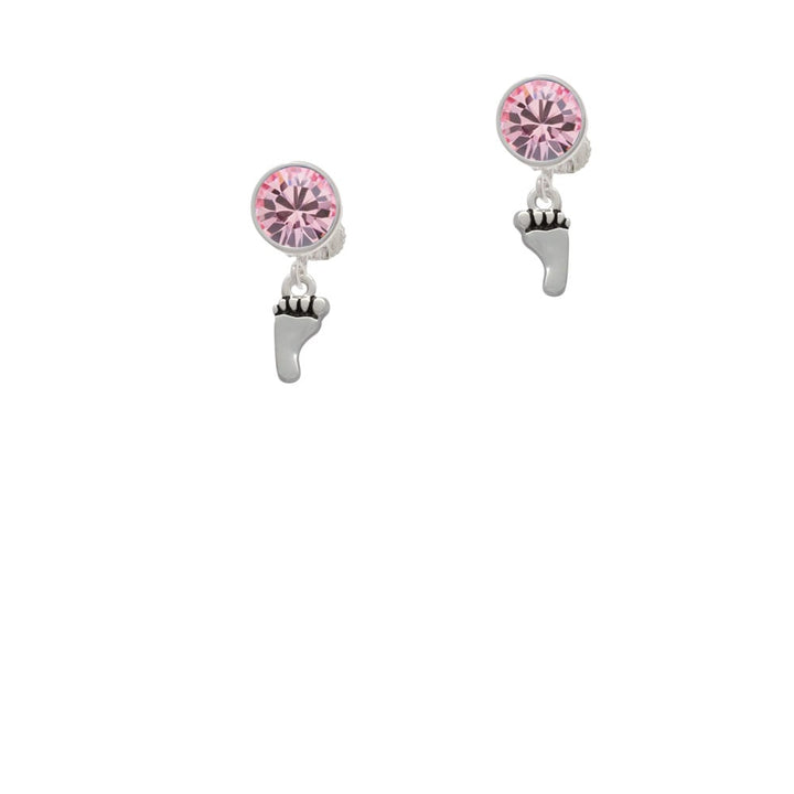 Small Bare Feet Crystal Clip On Earrings Image 1