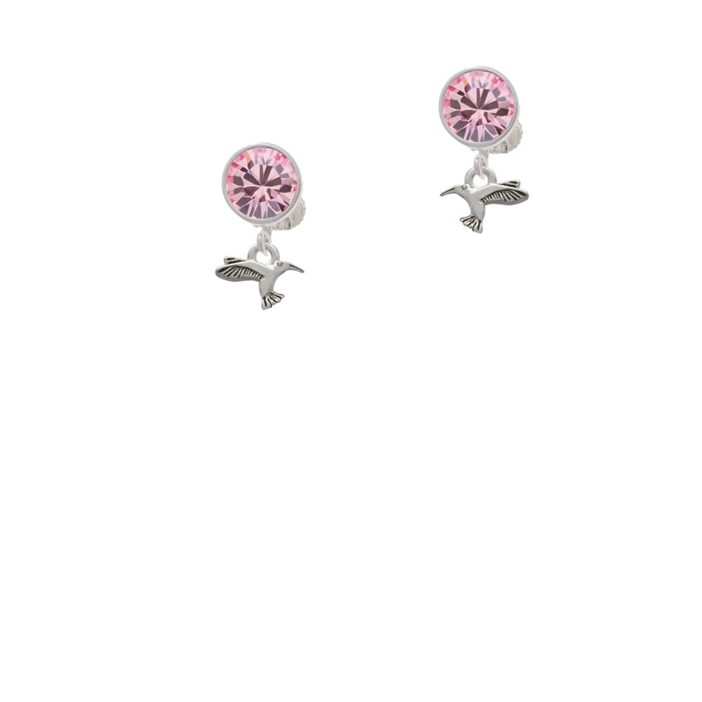 Mini Hummingbird Crystal Clip On Earrings Image 4