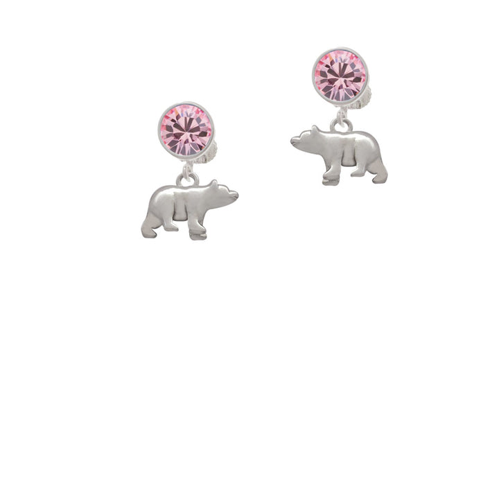 3-D Bear Crystal Clip On Earrings Image 4