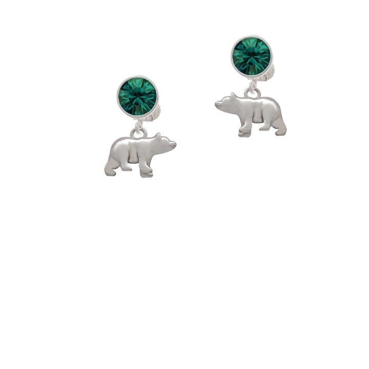 3-D Bear Crystal Clip On Earrings Image 6