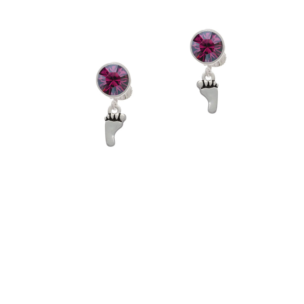 Small Bare Feet Crystal Clip On Earrings Image 8