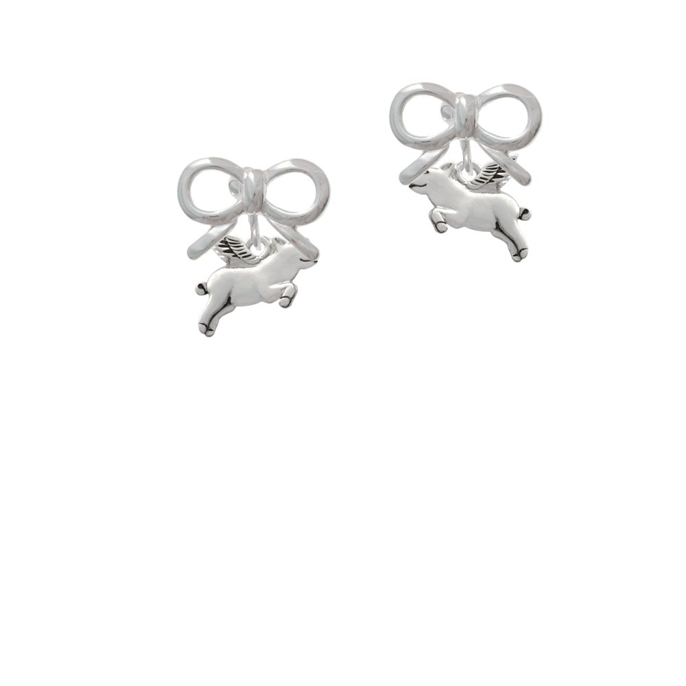 Flying Pig Crystal Clip On Earrings Image 9