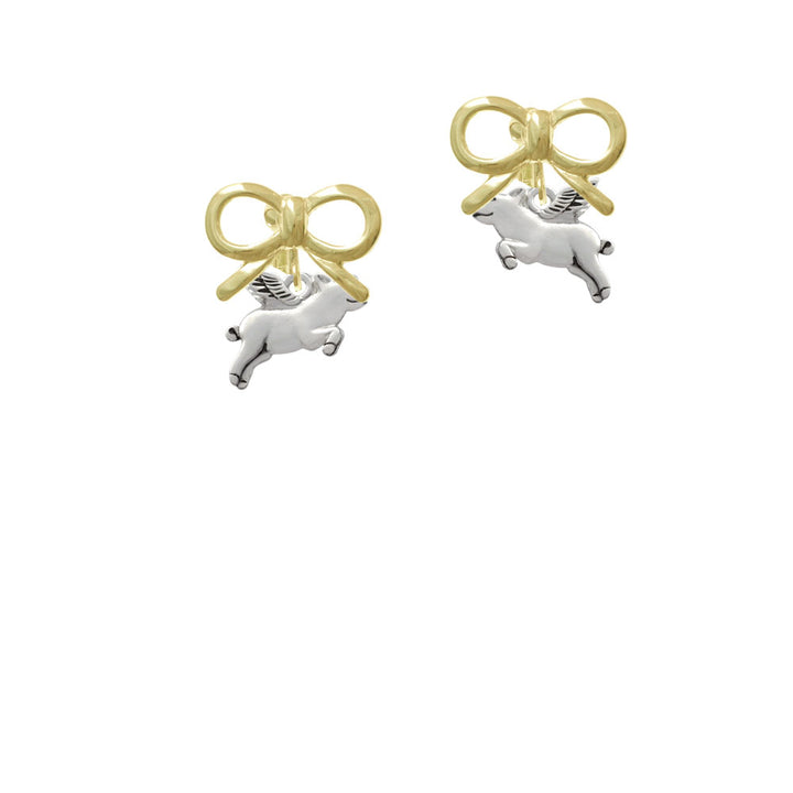 Flying Pig Crystal Clip On Earrings Image 10