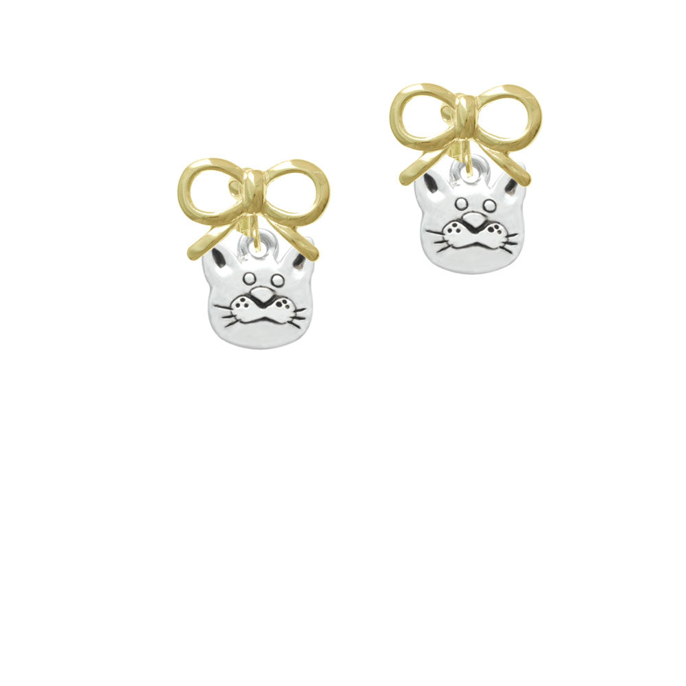 Large Cat Face Crystal Clip On Earrings Image 10