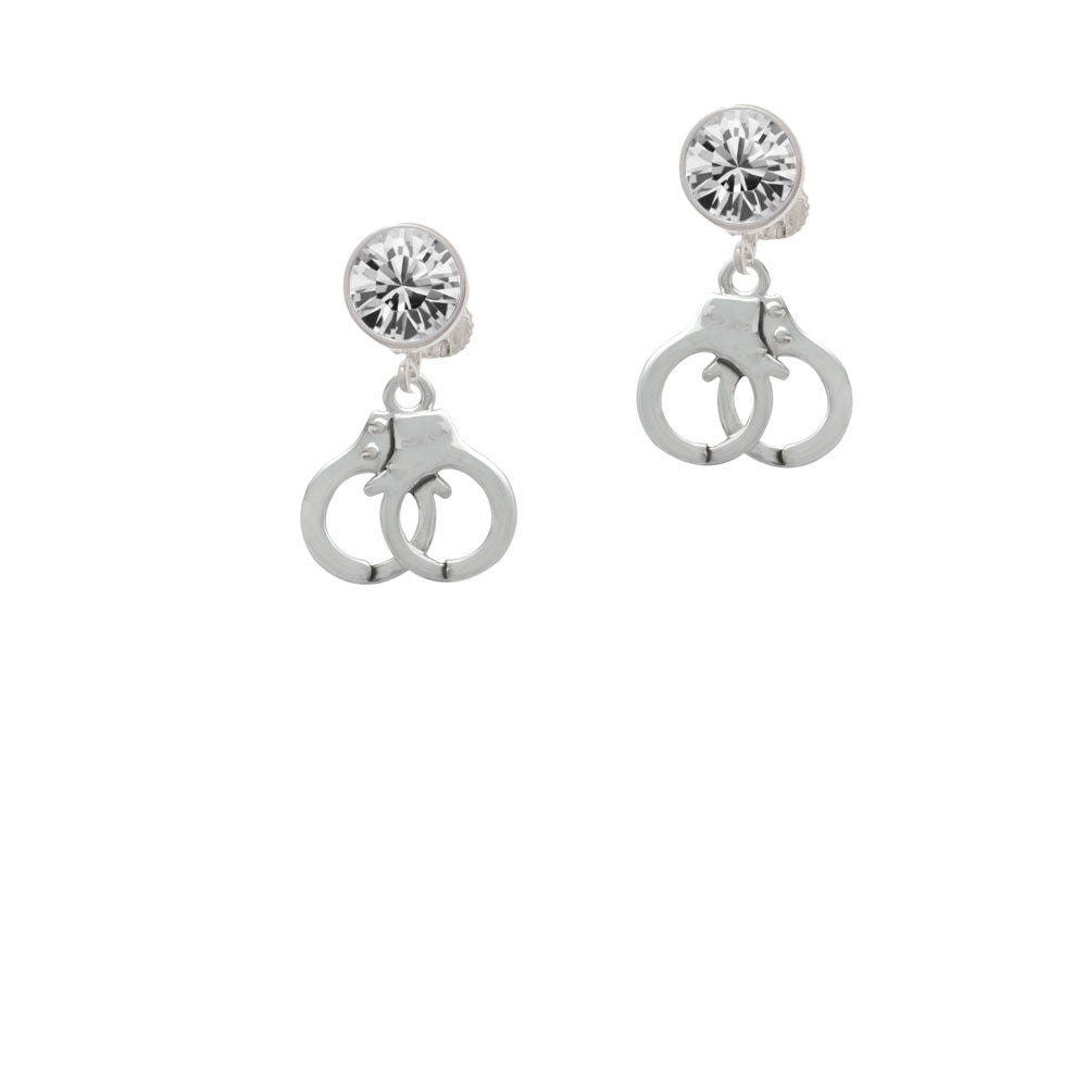 Handcuffs Crystal Clip On Earrings Image 2