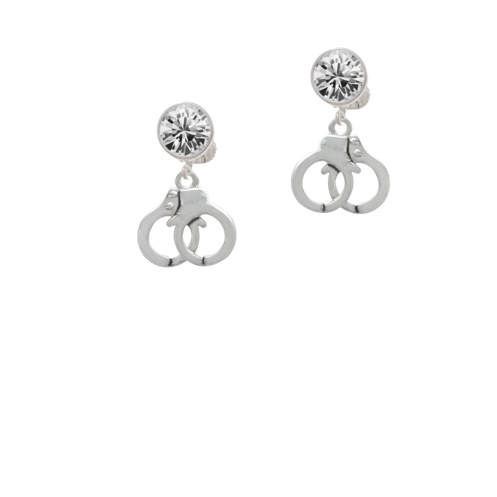 Handcuffs Crystal Clip On Earrings Image 1