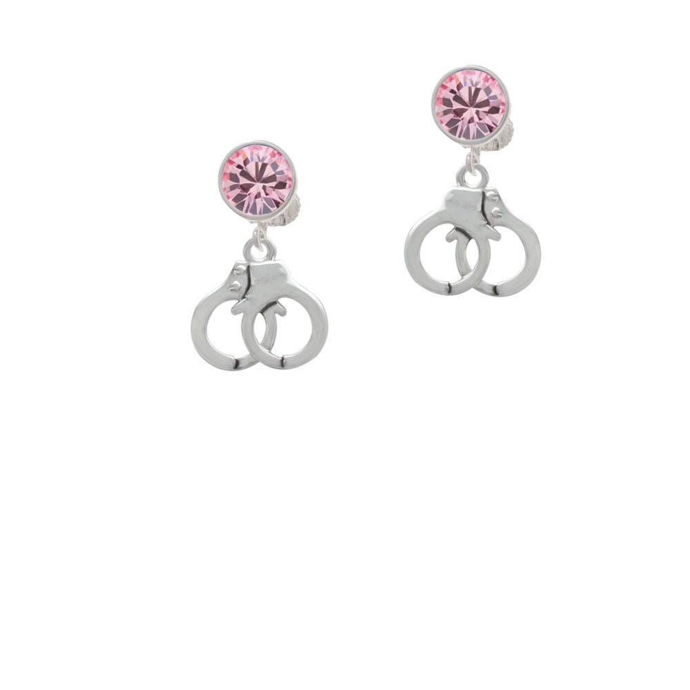 Handcuffs Crystal Clip On Earrings Image 4