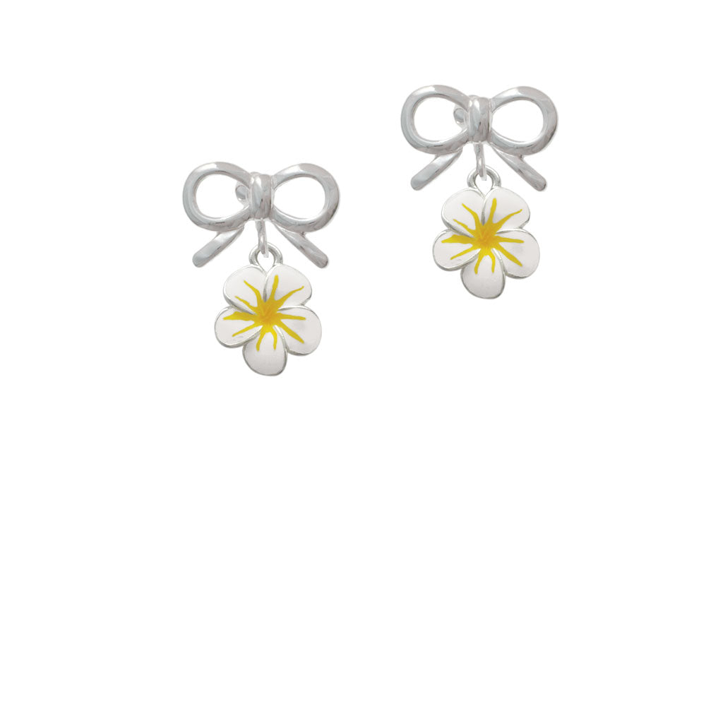 White and Yellow Flower Crystal Clip On Earrings Image 9