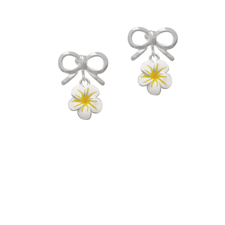 White and Yellow Flower Crystal Clip On Earrings Image 9