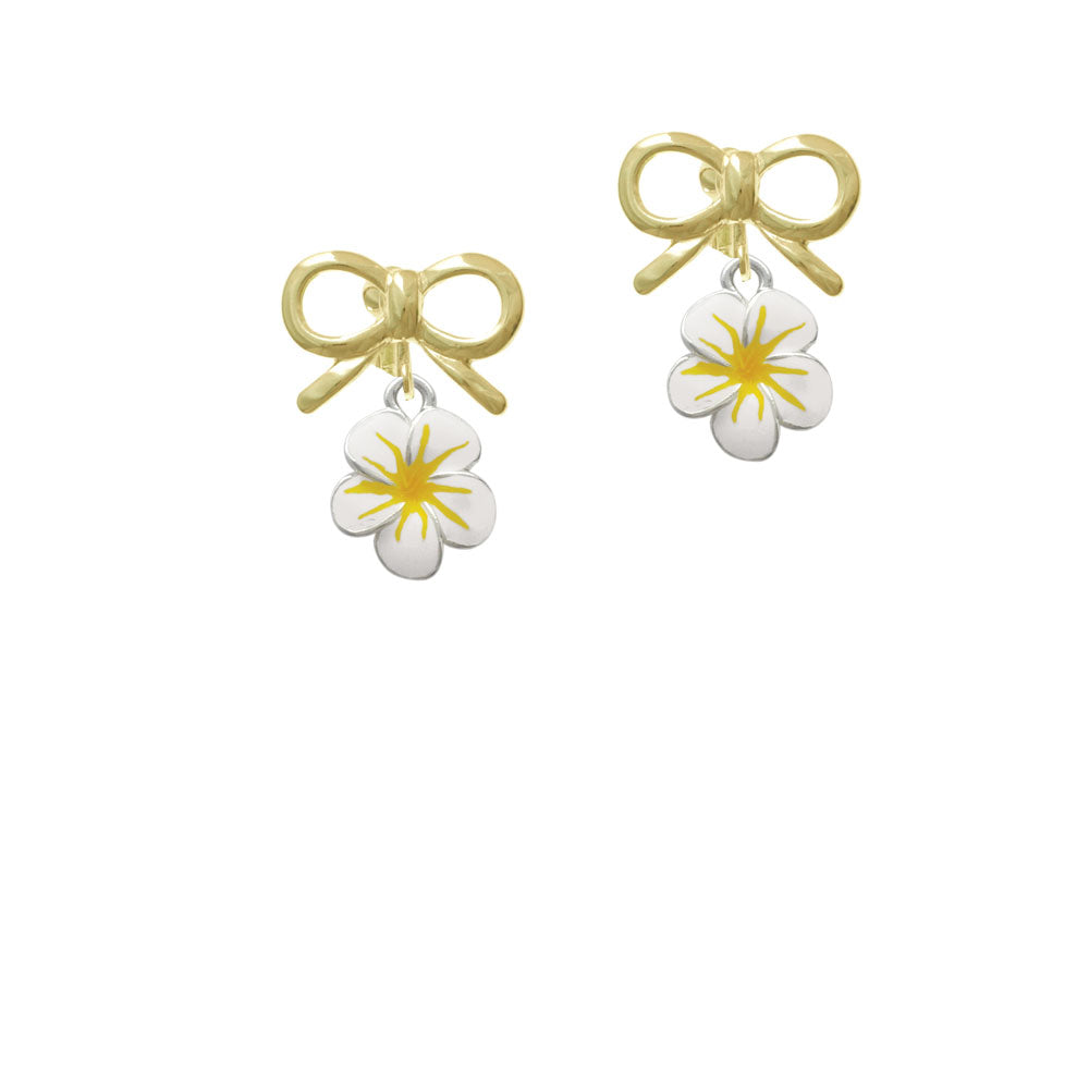 White and Yellow Flower Crystal Clip On Earrings Image 10