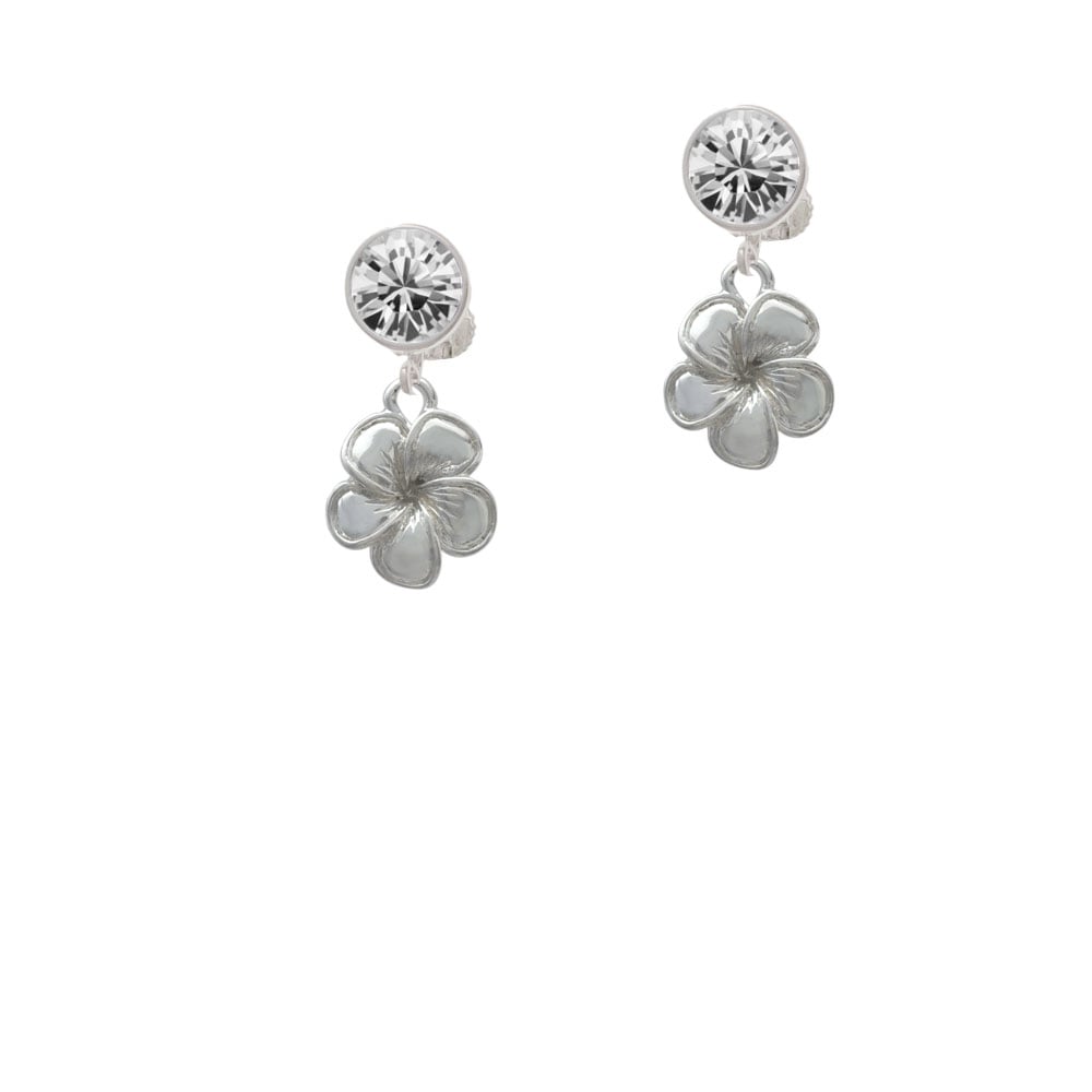 Flower Crystal Clip On Earrings Image 2