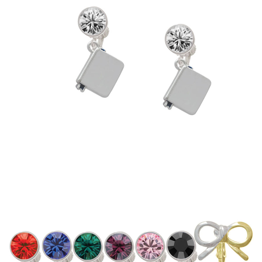 Book Crystal Clip On Earrings Image 1