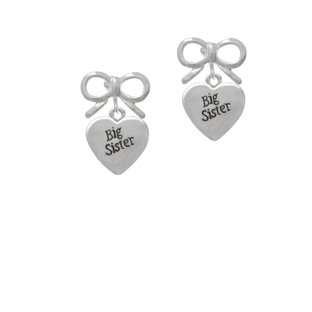 Big Sister Heart Crystal Clip On Earrings Image 9