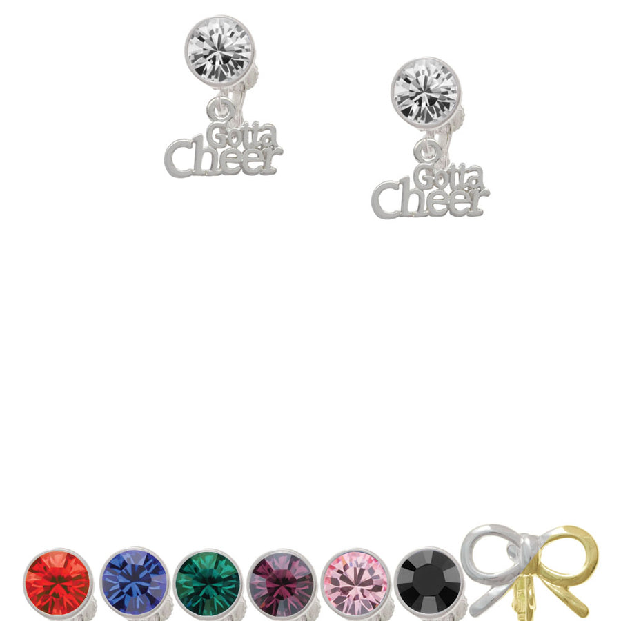 Gotta Cheer Crystal Clip On Earrings Image 1