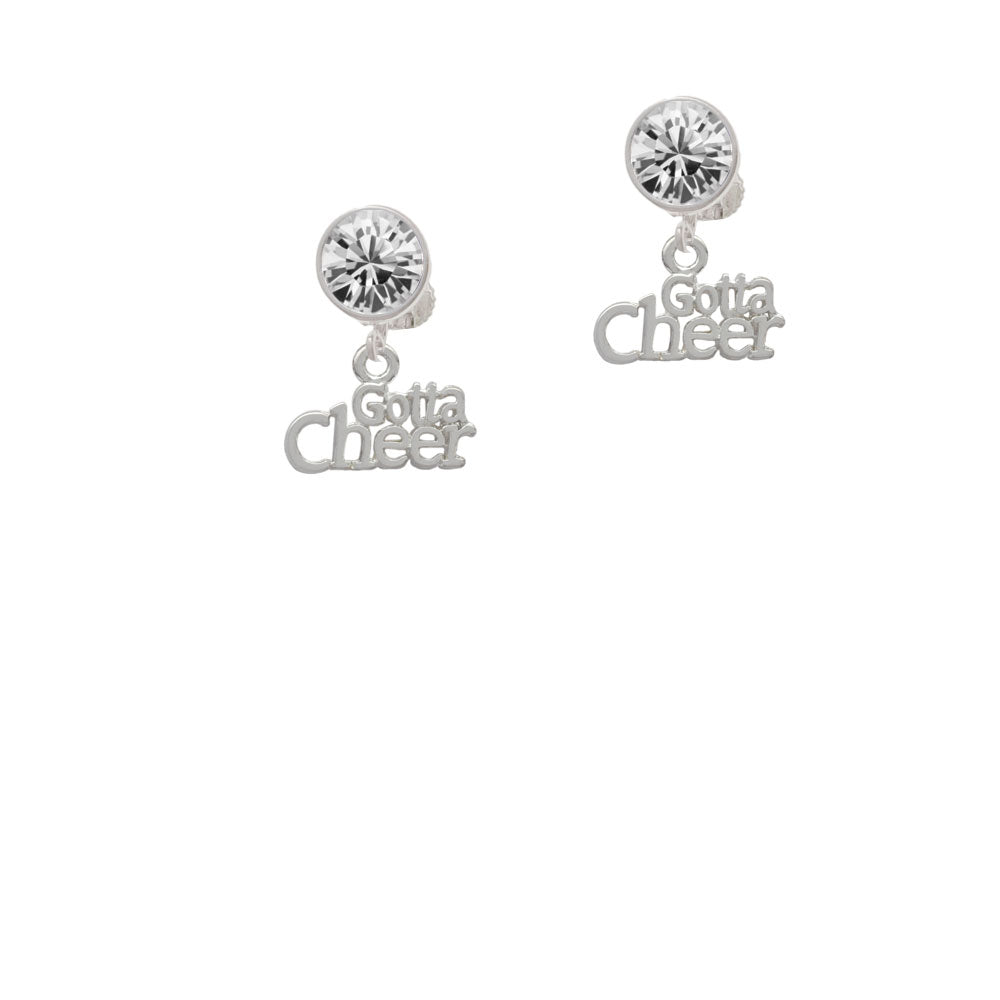 Gotta Cheer Crystal Clip On Earrings Image 2