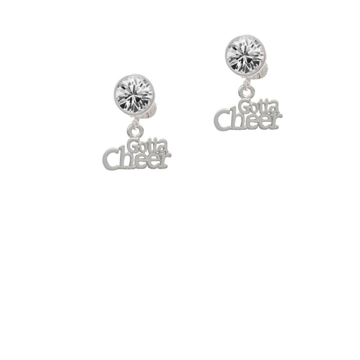 Gotta Cheer Crystal Clip On Earrings Image 1