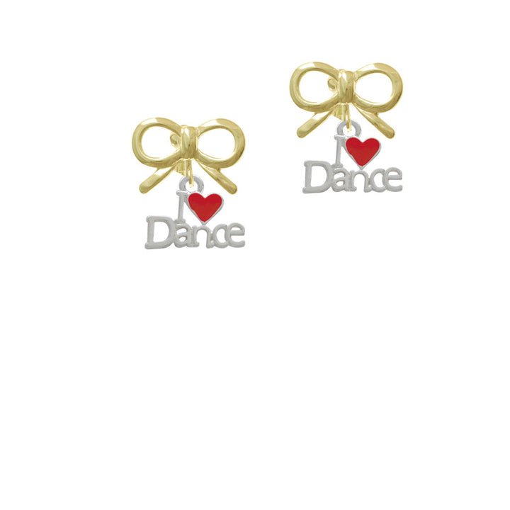 I love Dance with Red Heart Crystal Clip On Earrings Image 10