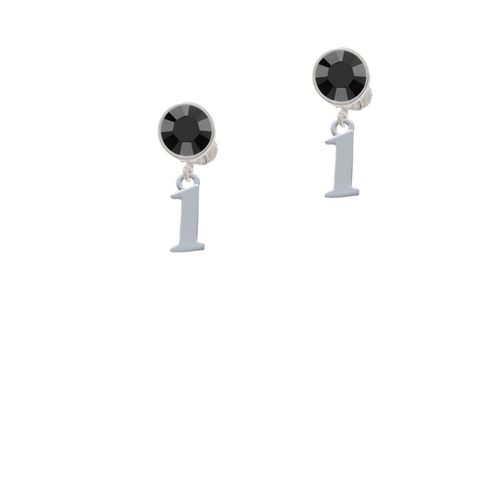 Number - 1 - Crystal Clip On Earrings Image 3