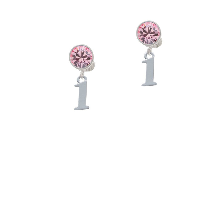 Number - 1 - Crystal Clip On Earrings Image 4