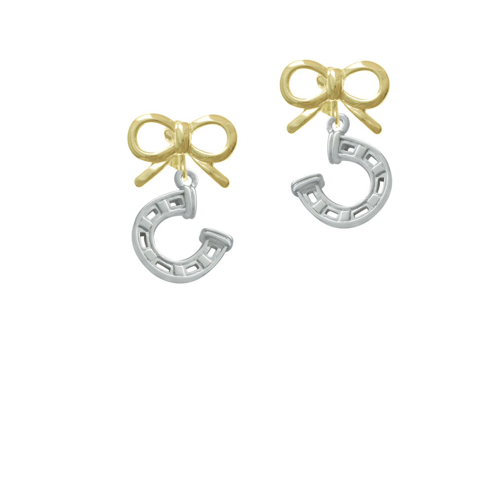 Horseshoe with Side Loop Crystal Clip On Earrings Image 10