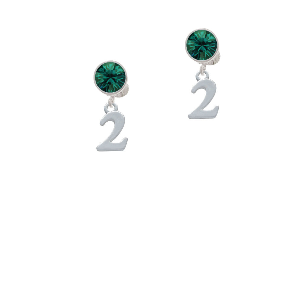 Number - 2 - Crystal Clip On Earrings Image 6