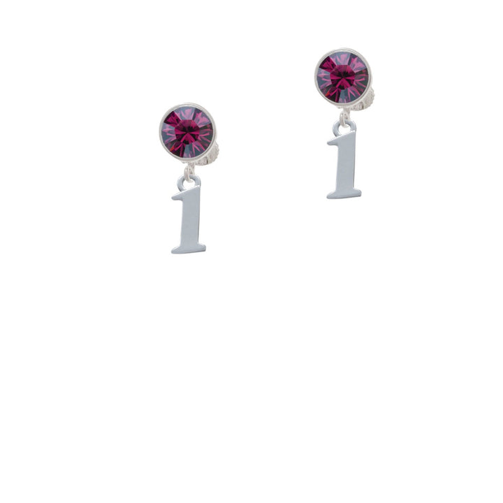 Number - 1 - Crystal Clip On Earrings Image 8