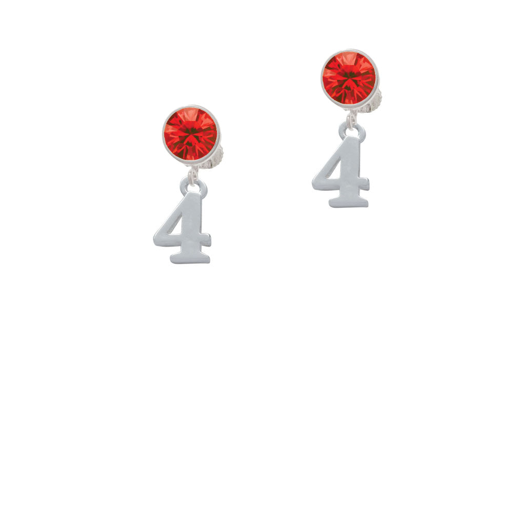 Number - 4 - Crystal Clip On Earrings Image 4