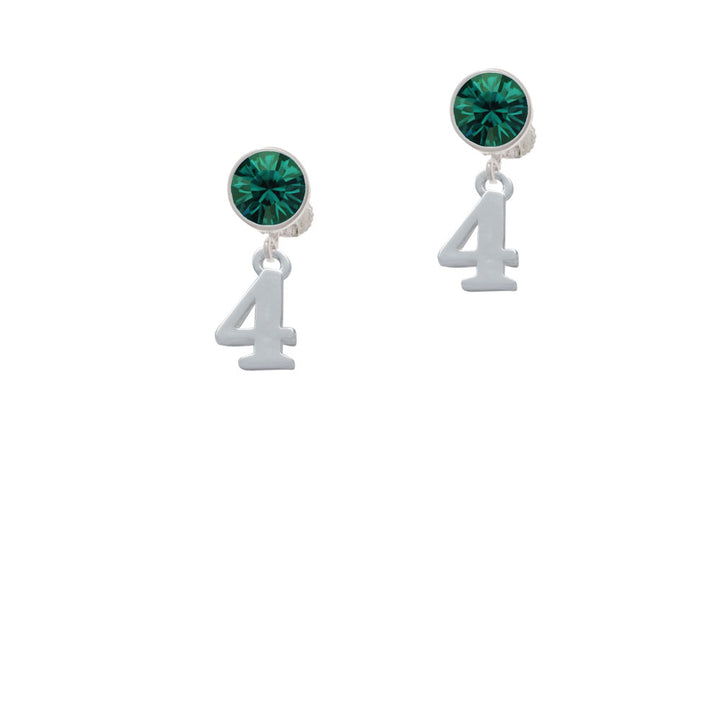 Number - 4 - Crystal Clip On Earrings Image 6