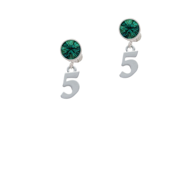 Number - 5 - Crystal Clip On Earrings Image 6