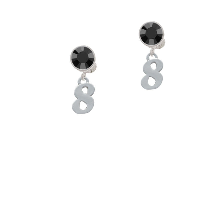 Number - 8 - Crystal Clip On Earrings Image 3