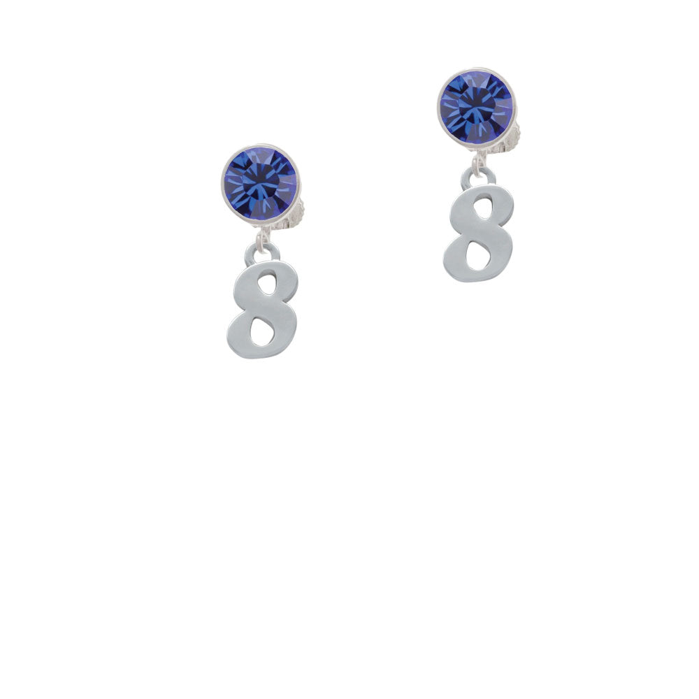 Number - 8 - Crystal Clip On Earrings Image 7