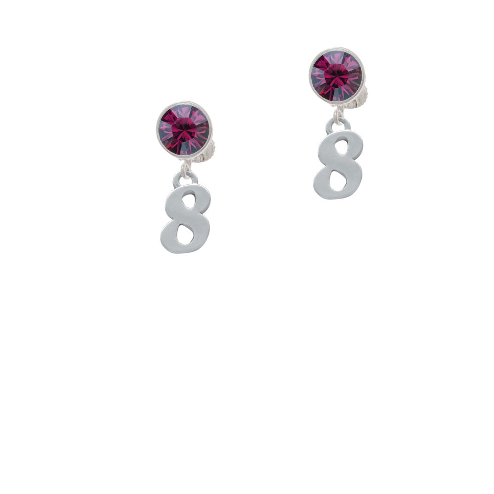 Number - 8 - Crystal Clip On Earrings Image 8