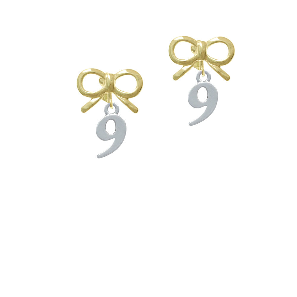 Number - 9 - Crystal Clip On Earrings Image 10