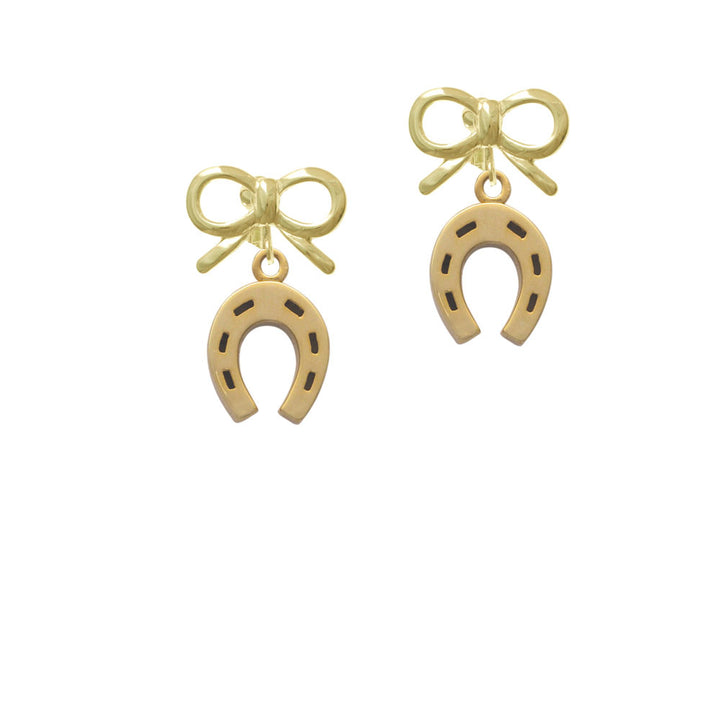 Gold Tone Horseshoe Crystal Clip On Earrings Image 10