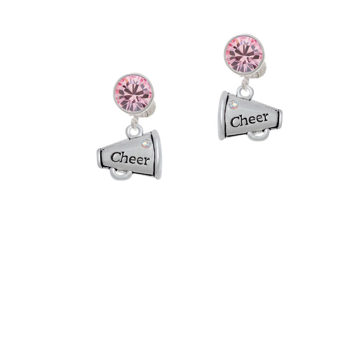 Cheer Megaphone with AB Crystal Crystal Clip On Earrings Image 4