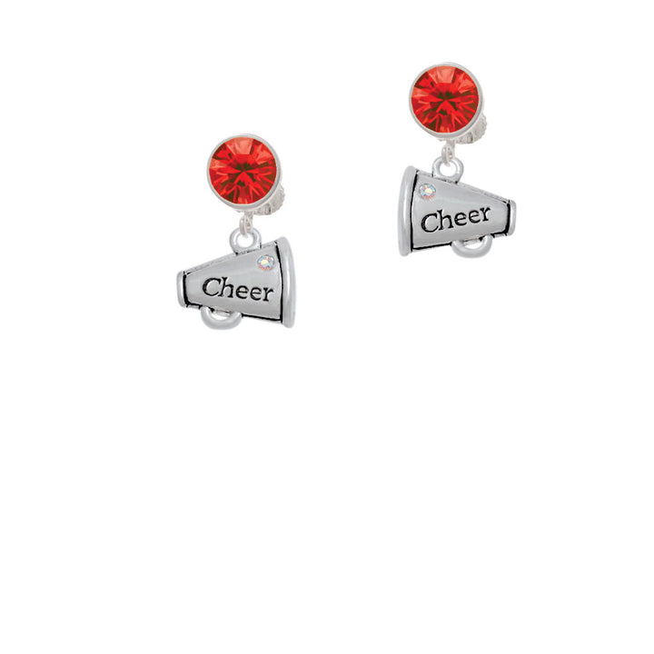 Cheer Megaphone with AB Crystal Crystal Clip On Earrings Image 4